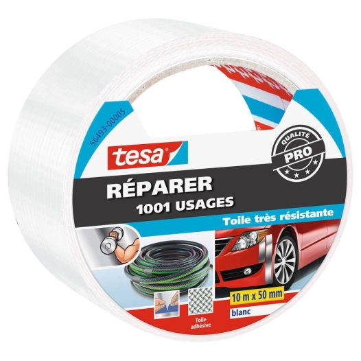 Réparer 1001 Usages - Toilé 10mx50mm Blanc - TESA
