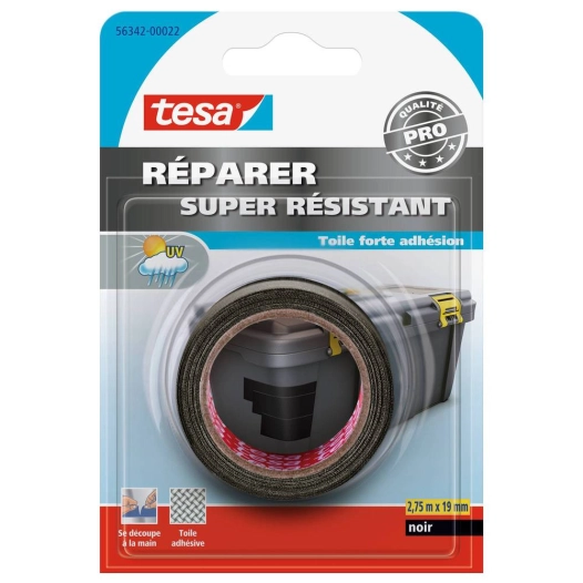 Réparer - Ruban Super Résistant 2,75mx19mm Noir sous blister - TESA
