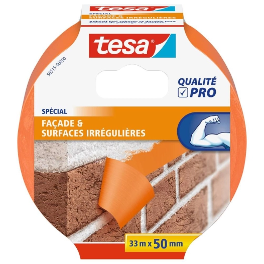 Masquer - PVC Orange Façade & Surfaces Irrégulières 33mx50mm - TESA