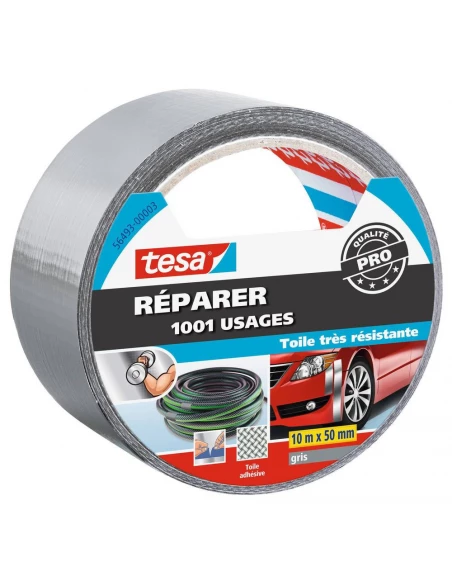 Réparer 1001 Usages Toile Très Résistante 10mx50mm Gris - TESA