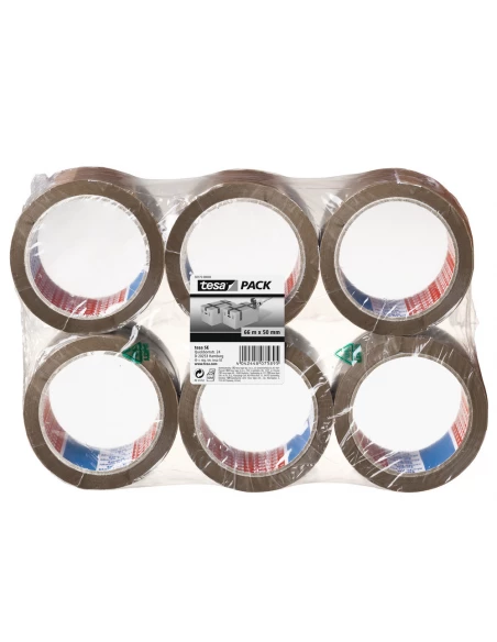 Lot de 6 Rouleaux Tesapack Universel Havane 66m x 50mm - TESA
