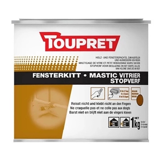 TOUPRET Mastic Vitrier 1kg brun - TOUPRET