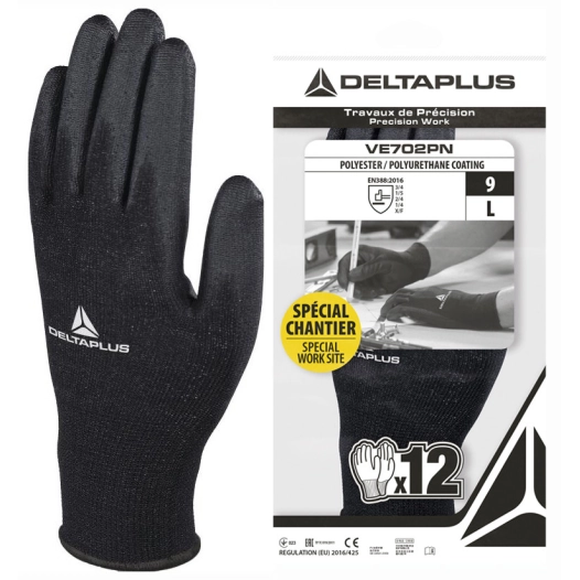 Lotx12 Gant Preci Polyes Endui Pu08 - DELTA PLUS