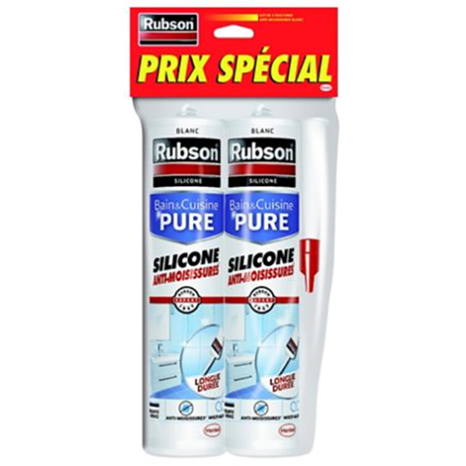 Mastic Lot Bain & Cuisine Anti Moisissure Blanc 280ml - RUBSON