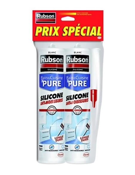 Mastic Lot Bain & Cuisine Anti Moisissure Blanc 280ml - RUBSON