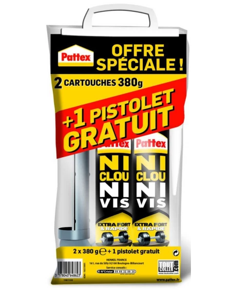 Pattex Ncnv Lot 2x380gr+Pistol - PATTEX