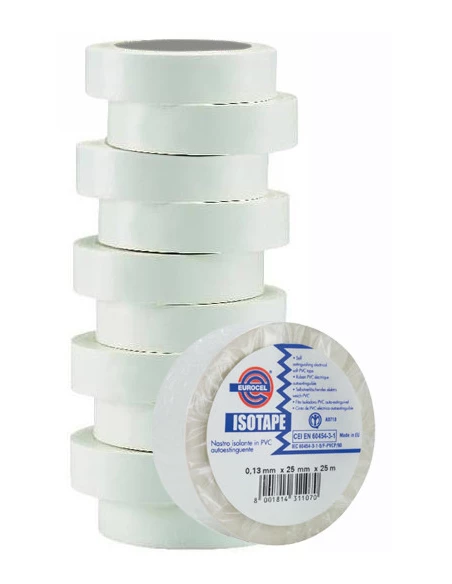 1 Adhésif PVC électrique 10mx15mm blanc - EUROCEL