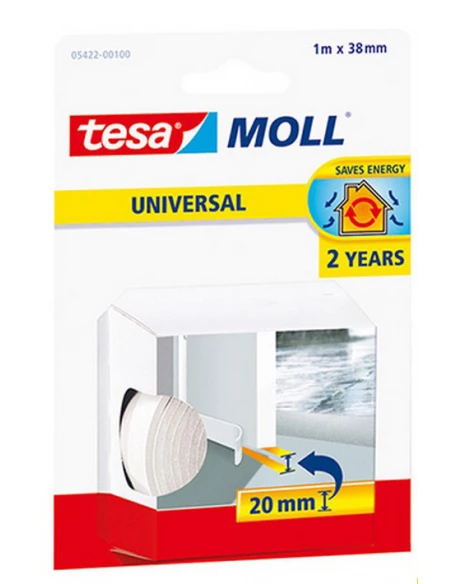 Mousse bas de porte Calfeutrer 1mx38mm Blanc - TESA
