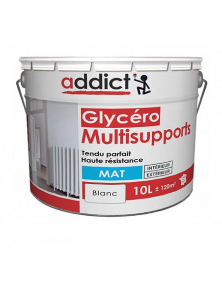 Peinture glycéro multi Supports tachés 10 litres blanc mat - ADDICT