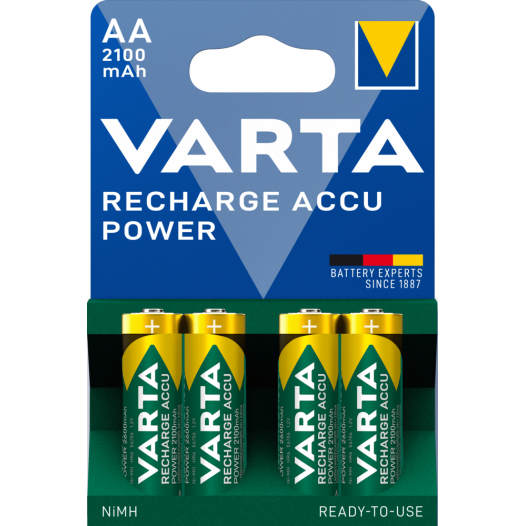 Blister de 4 x LR6 AA 2100 Mah - Rechargeable - VARTA
