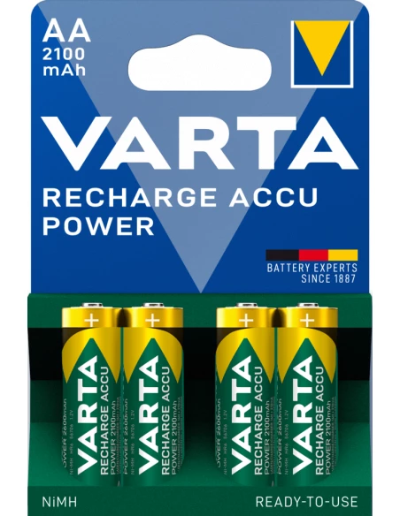 Blister de 4 x LR6 AA 2100 Mah - Rechargeable - VARTA