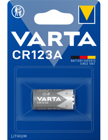 Pile Varta Lithium Cr123a 3v (EMBALLAGE 1 Unit) Ø17x34,5mm