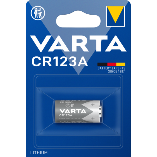10 Pile Varta Lithium Cr123a 3v (EMBALLAGE 1 Unit) Ø17x34,5mm