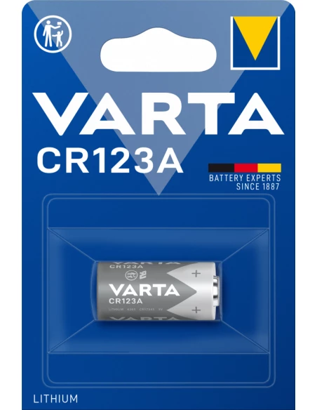10 Pile Varta Lithium Cr123a 3v (EMBALLAGE 1 Unit) Ø17x34,5mm