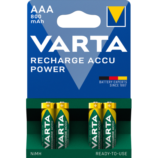 Blister de 4 x LR03 AAA 800 Mah - Rechargeable - VARTA