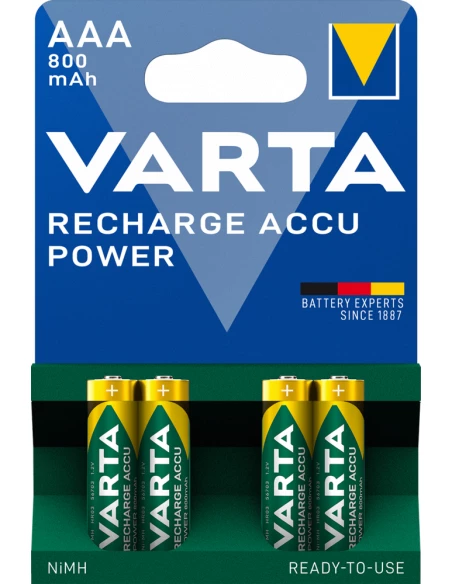Blister de 4 x LR03 AAA 800 Mah - Rechargeable - VARTA