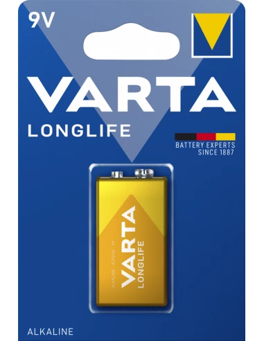 Batterie Alcaline Varta 9v - 6lr61 Longlife (EMBALLAGE 1 Unit) 26,5x17,5x48,5mm