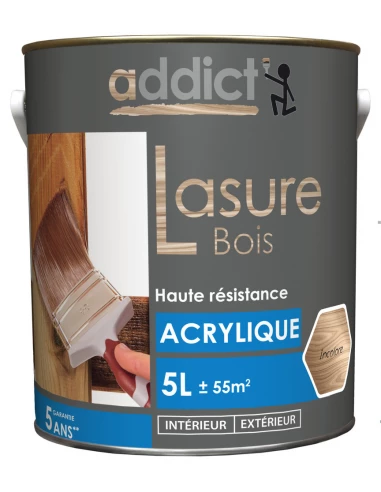 Lasure bois Acrylique 5 litres Incolore - ADDICT