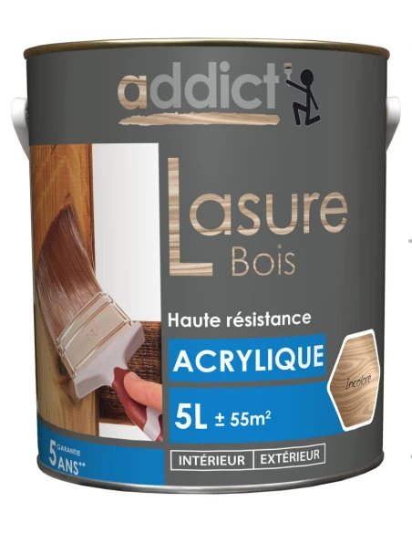 Lasure bois Acrylique 5 litres Incolore - ADDICT