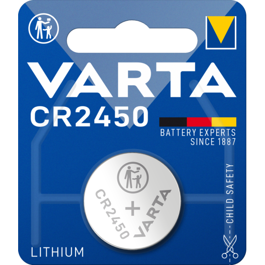 Pile Varta Lithium Cr2450 3v (EMBALLAGE 1 Unit) Ø24,5x5,0 Mm