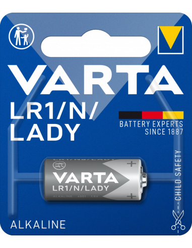 Pile Varta Alkaline Lr1 Lady 1.5v (EMBALLAGE 1 Unit) Ø12x30,2mm