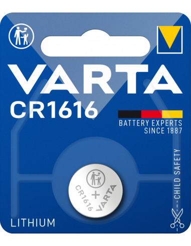 Pile Varta Lithium Cr1616 3v (EMBALLAGE 1 Unit) Ø16x1,6mm