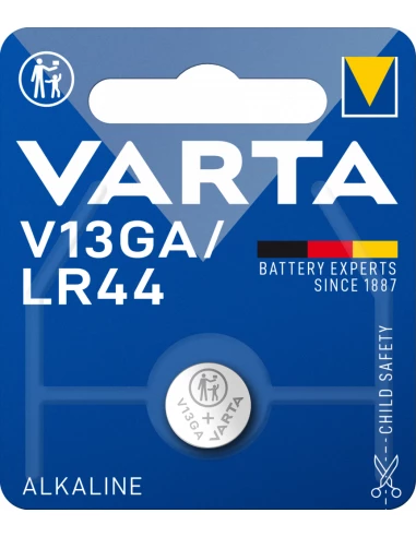 10 Pile Varta Lr44 - V13ga 1.5v Alkaline (EMBALLAGE 1 Unit) Ø11,6x5,4mm