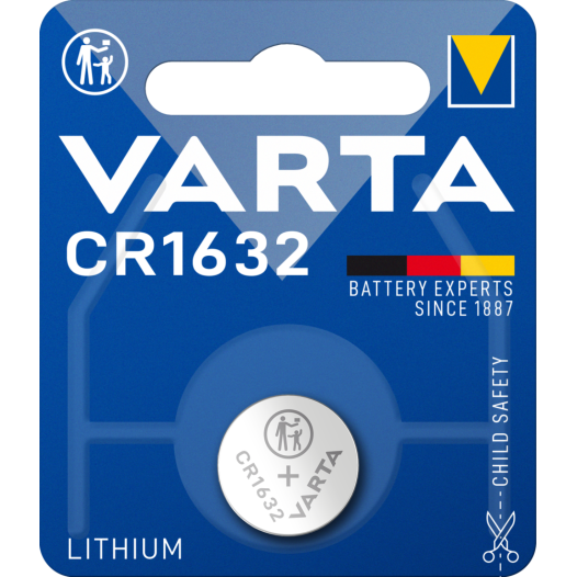 10 Pile Varta Lithium Cr1632 3v (EMBALLAGE 1 Unit) Ø16x3,2mm