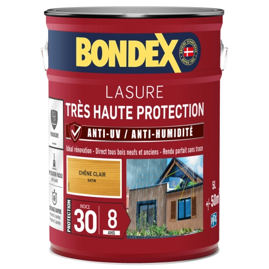 Lasure 8ans Très Haute Protection Satiné Bidon 5L - BONDEX
