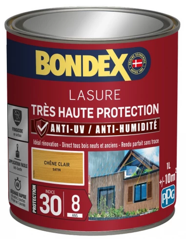 Lasure 8ans Très Haute Protection Satiné Bidon 1L - BONDEX