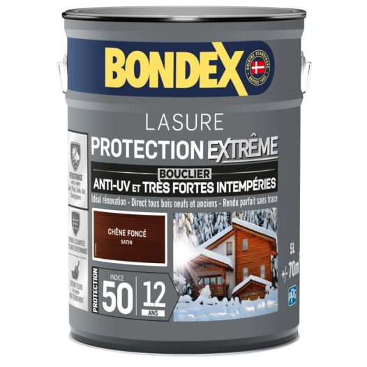 Lasure 12ans Protection Extrême Satiné Bidon 5L - BONDEX