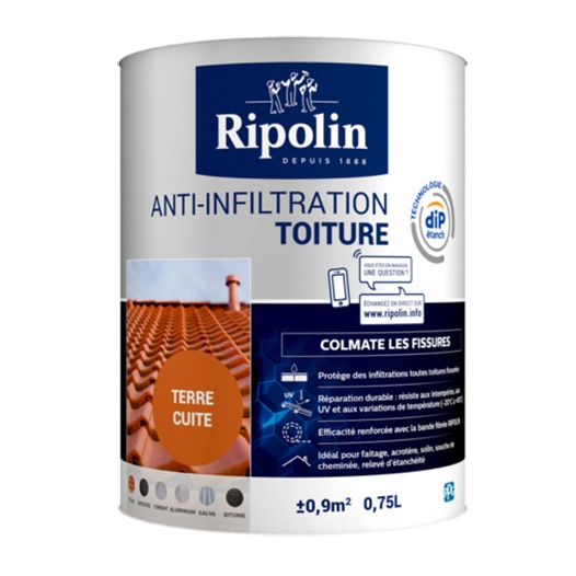 Anti-Infiltration Toiture Pot 0.75L Terre Cuite - RIPOLIN