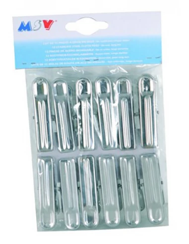 Lot De 12 Pinces A Linge En Inox - M S V