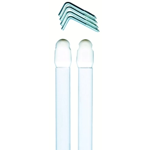 Tringles Vitrage Plates Extensibles Blanches 60 à 100 CM Sachet de 2 - ARDEC