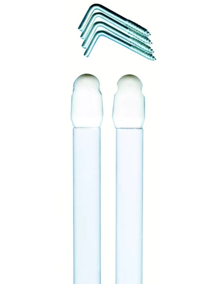 Tringles Vitrage Plates Extensibles Blanches 40 à 70 CM Sachet de 2 - ARDEC