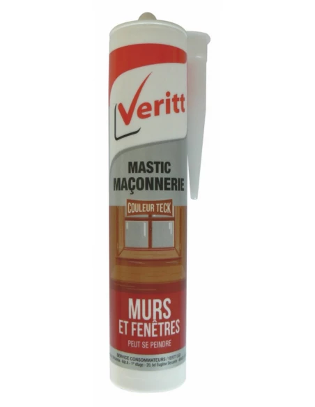 Mastic acrylique 280ml couleur teck - VERITT