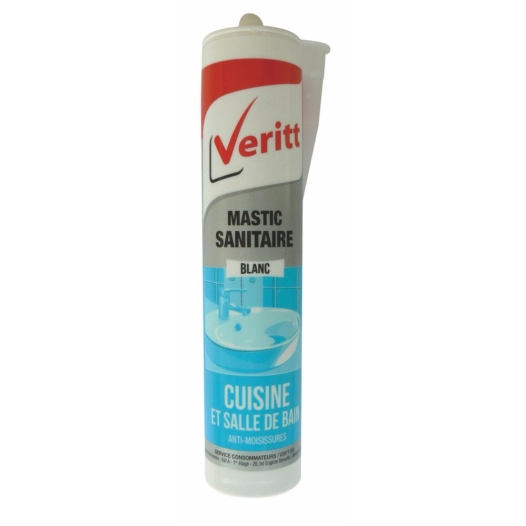 Mastic sanitaire 280ml blanc - VERITT