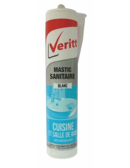 Mastic sanitaire 280ml blanc - VERITT