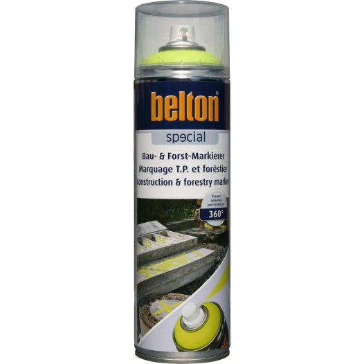 Peinture aérosol Marquage TP & Forestier 0.5 litre jaune neon - BELTON AUTO-K