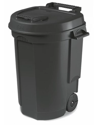 Poubelle 110 litres à Roulettes Noir - EDA