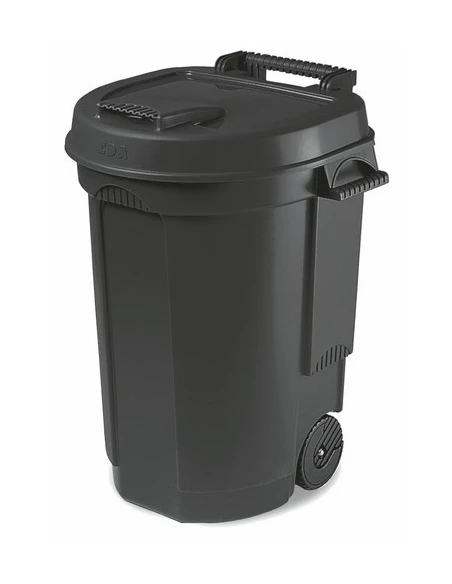 Poubelle 110 litres à Roulettes Noir - EDA