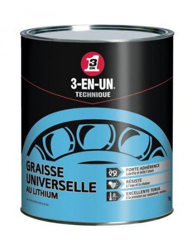 Graisse Universelle Lithium Pot de 1kg - 3-EN-UN
