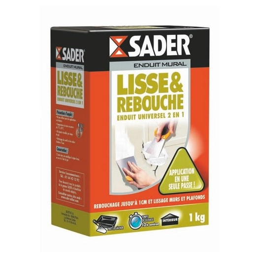 Enduit universel poudre Lisse & Rebouche 1kg - SADER