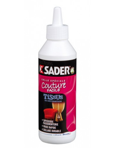 Colle Tissus Déco Sader 250ml Adhésion forte et durable pour tissus décoratifs - Sader