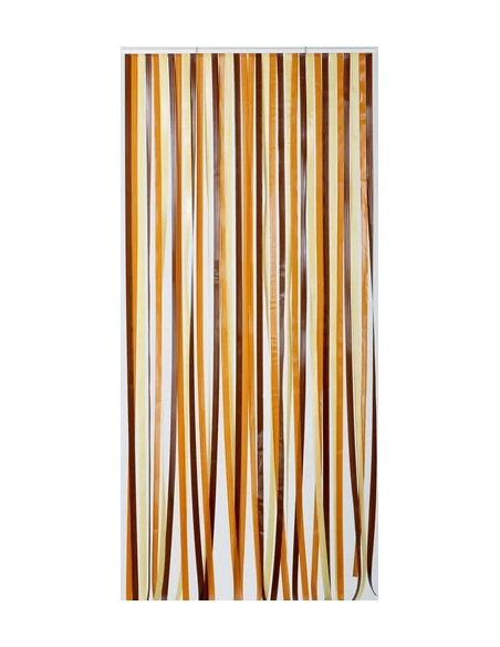 Rideau de Porte à lanières Antilles Brun Beige 9x22 - MOREL