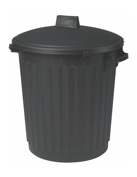Poubelle d'immeuble noire 80 litres avec Couvercle - EDA