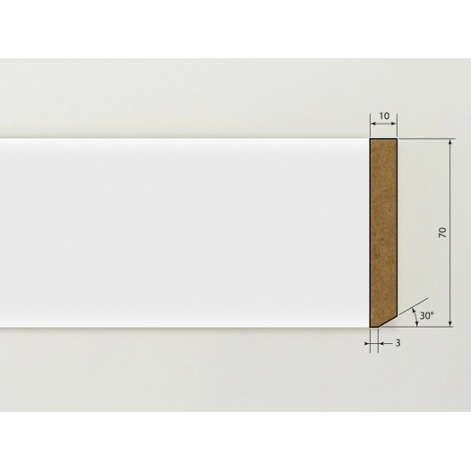 Plinthe Blanc Bords Droits 2m40 - SKYLAB
