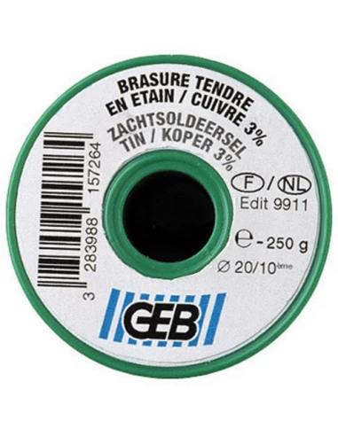 Brasure Tendre Etain/Cuivre 97% / 3% 250g - GEB