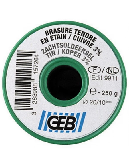 Brasure Tendre Etain/Cuivre 97% / 3% 250g - GEB