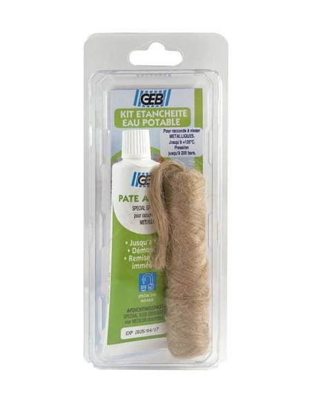 GEB Kit étanchéité eau potable_kit_de_50ml_de_pate_a_joint_18g_de_filasse - GEB